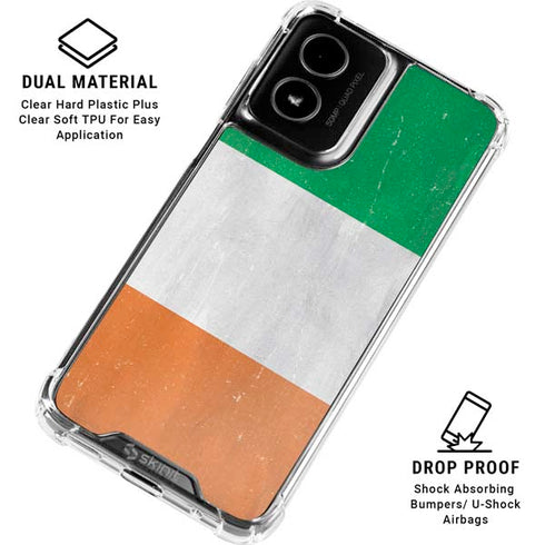 Ireland Flag Distressed Moto G Power 5G (2024) Clear Case